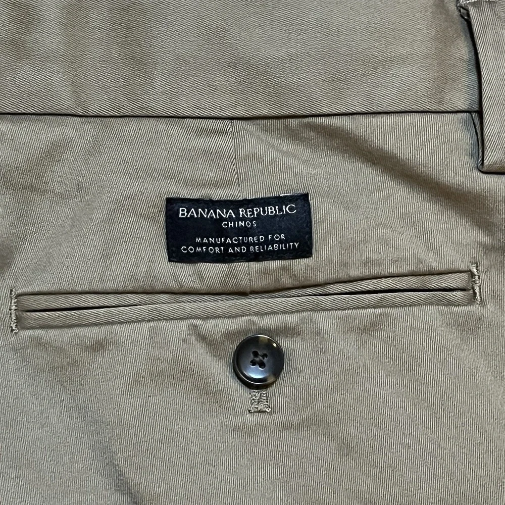 Banana Republic Pants Men 31x32 Tan Chino Mason Athletic Tapered Fit Stretch